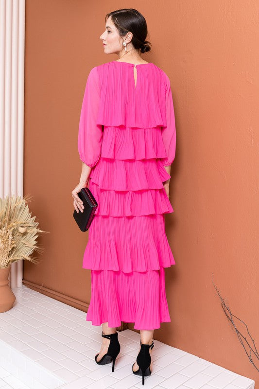 Jesiah Pleated Ruffled Tiered Top