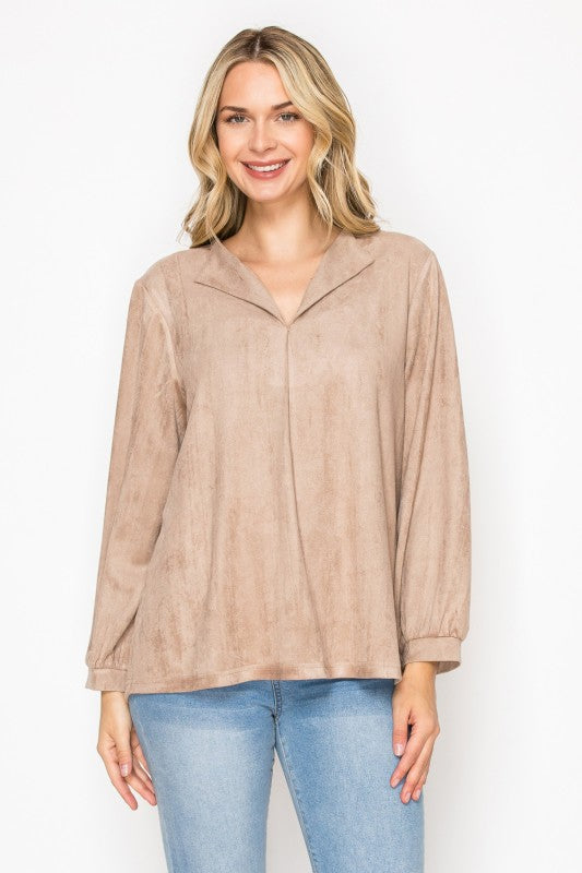 Adam Stretch Suede Top