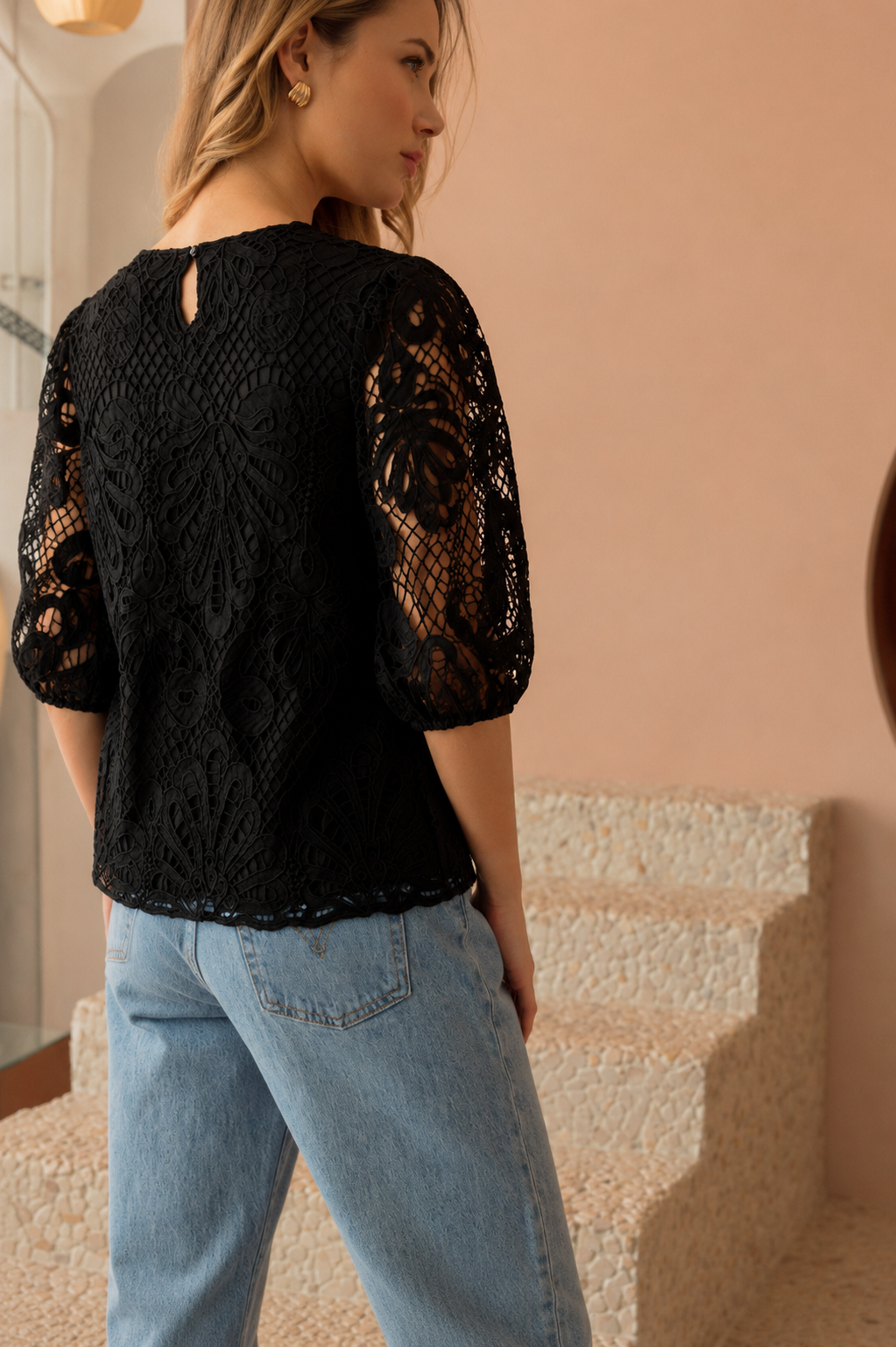 Lily Woven Lace Top