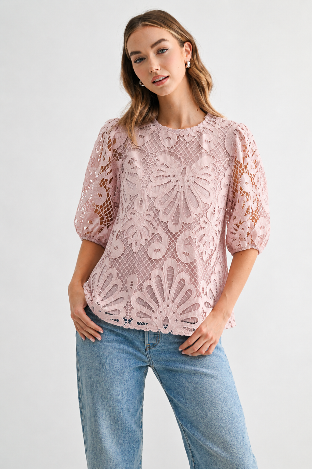 Lily Woven Lace Top