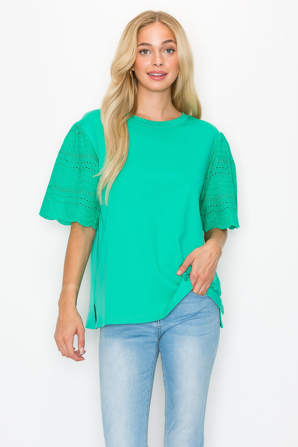 Ramona Pointe Knit with Lace Eyelet