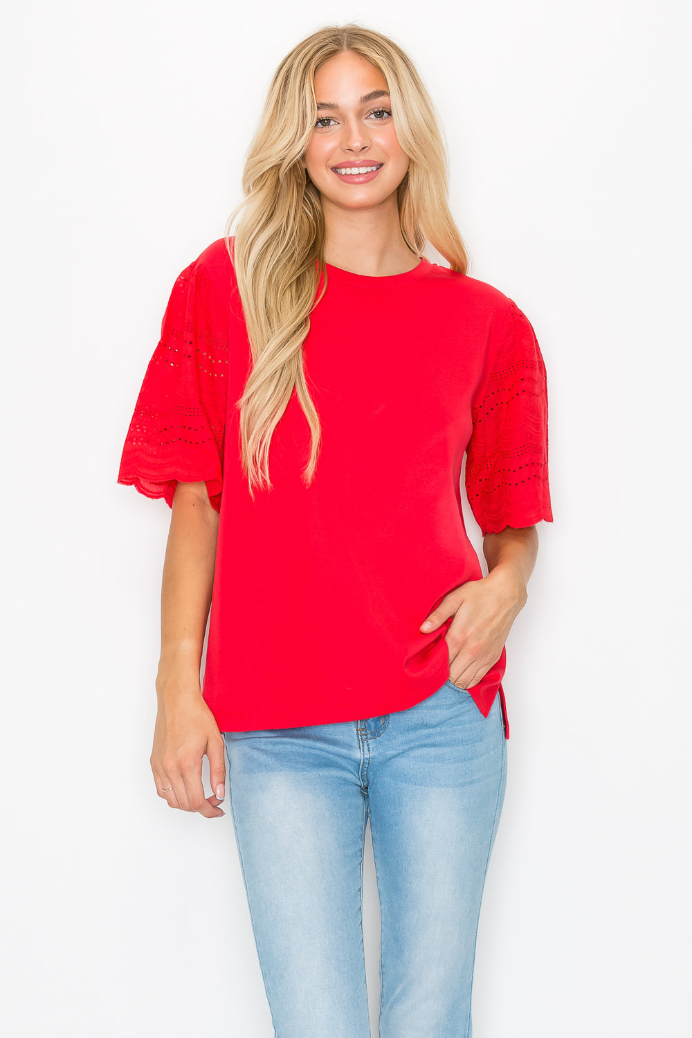 Ramona Pointe Knit with Lace Eyelet