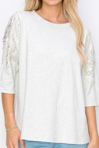 Ronnia Top with Pearl Embellishment