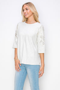 Ronnia Top with Pearl Embellishment