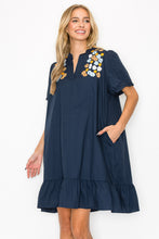 Load image into Gallery viewer, Wrenna Dress with Embroidered Flower Sparkles