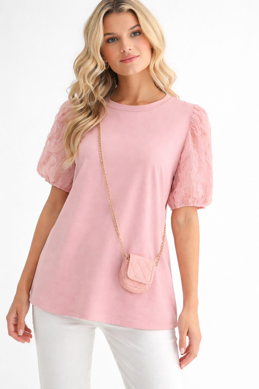 Reveka Pointe Knit Top with Detachable Crossbody Bag