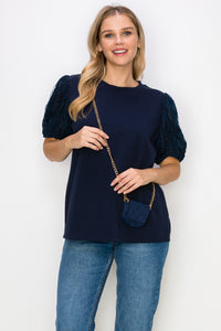 Reveka Pointe Knit Top with Detachable Crossbody Bag