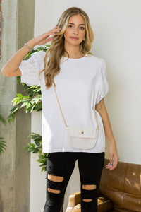 Reveka Pointe Knit Top with Detachable Crossbody Bag