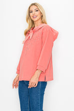 Load image into Gallery viewer, Karnie Prima Cotton Knit Top with Sparkling Studs &amp; Detachable Hoodie