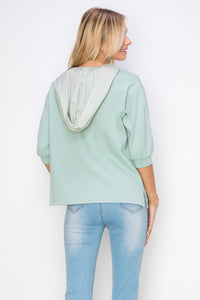 Karnie Prima Cotton Knit Top with Sparkling Studs & Detachable Hoodie