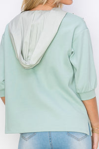 Karnie Prima Cotton Knit Top with Sparkling Studs & Detachable Hoodie