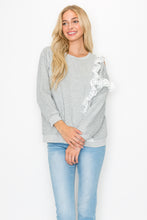 Load image into Gallery viewer, Kylie Prima Cotton Top with One-Side Open Shoulder Lace