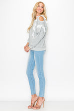 Load image into Gallery viewer, Kylie Prima Cotton Top with One-Side Open Shoulder Lace