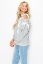 Load image into Gallery viewer, Kylie Prima Cotton Top with One-Side Open Shoulder Lace