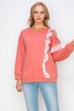 Load image into Gallery viewer, Kylie Prima Cotton Top with One-Side Open Shoulder Lace