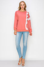 Load image into Gallery viewer, Kylie Prima Cotton Top with One-Side Open Shoulder Lace
