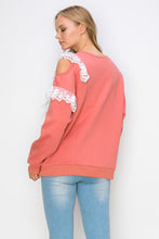 Load image into Gallery viewer, Kylie Prima Cotton Top with One-Side Open Shoulder Lace