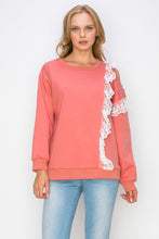 Load image into Gallery viewer, Kylie Prima Cotton Top with One-Side Open Shoulder Lace