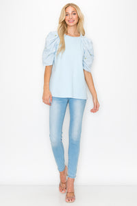 Runa Pointe Knit Top with Embroidered Summer Flowers