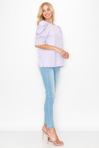 Runa Pointe Knit Top with Embroidered Summer Flowers