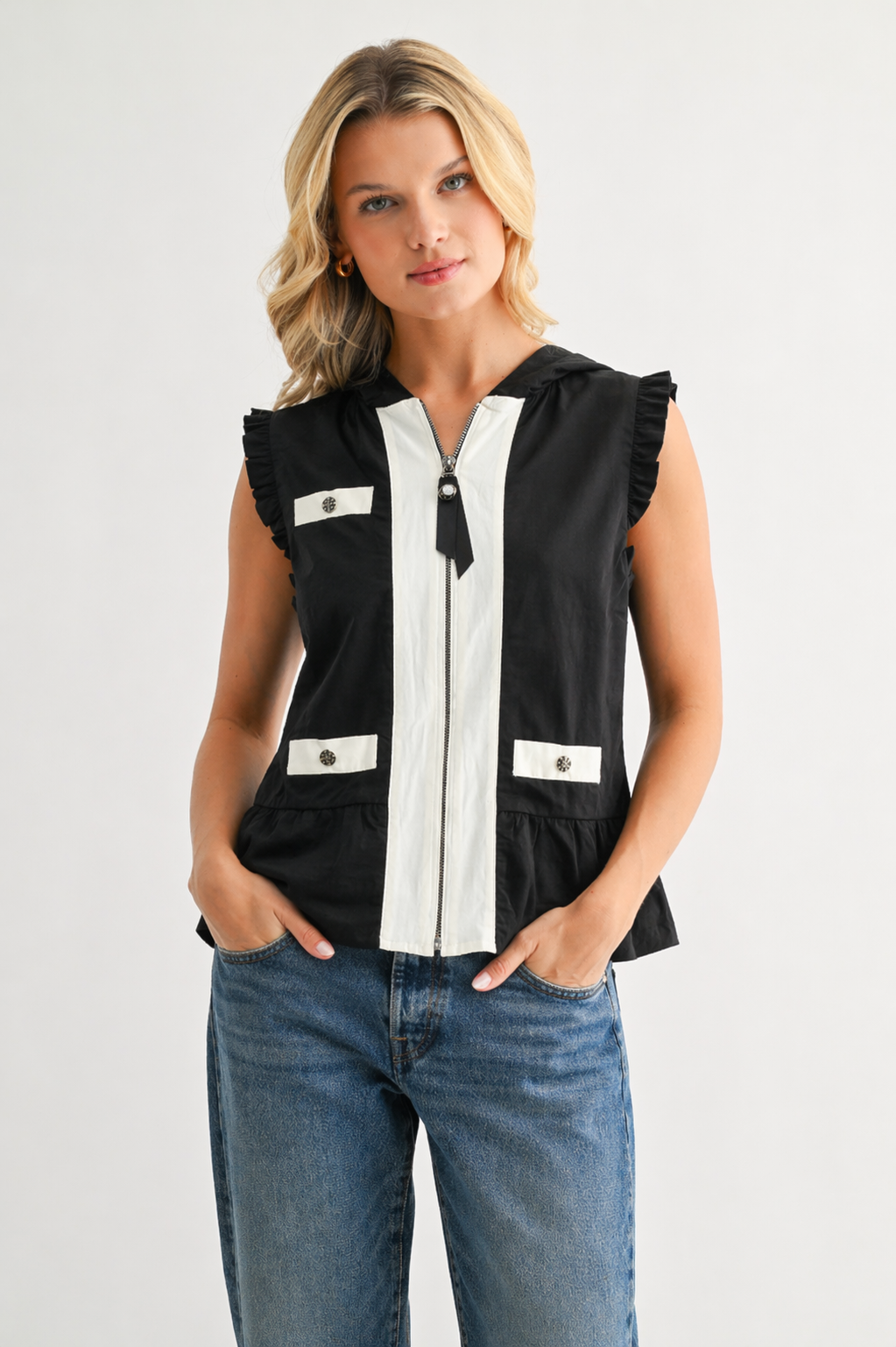 Josie Light Weight Vest with Hoodie