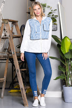 Load image into Gallery viewer, Joan Light Weight Jacket with Denim &amp; Beading Trim