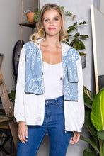 Load image into Gallery viewer, Joan Light Weight Jacket with Denim &amp; Beading Trim