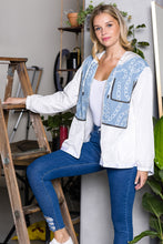 Load image into Gallery viewer, Joan Light Weight Jacket with Denim &amp; Beading Trim