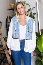 Load image into Gallery viewer, Joan Light Weight Jacket with Denim &amp; Beading Trim