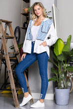 Load image into Gallery viewer, Joan Light Weight Jacket with Denim &amp; Beading Trim