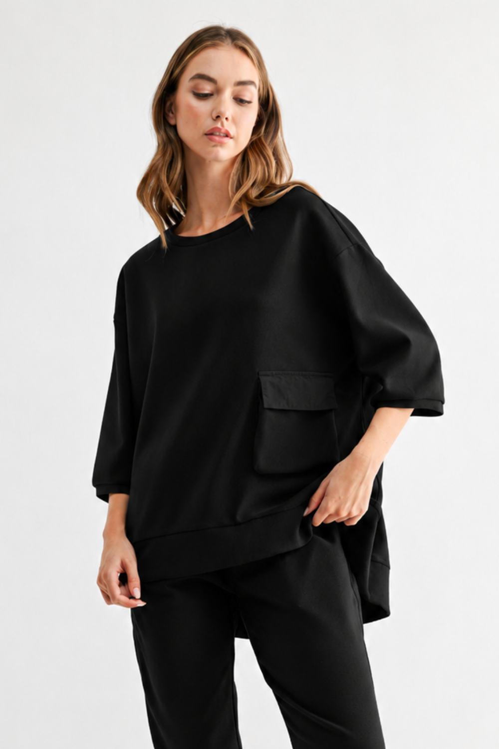 Karen Knit Crepe Top - Dark Colors