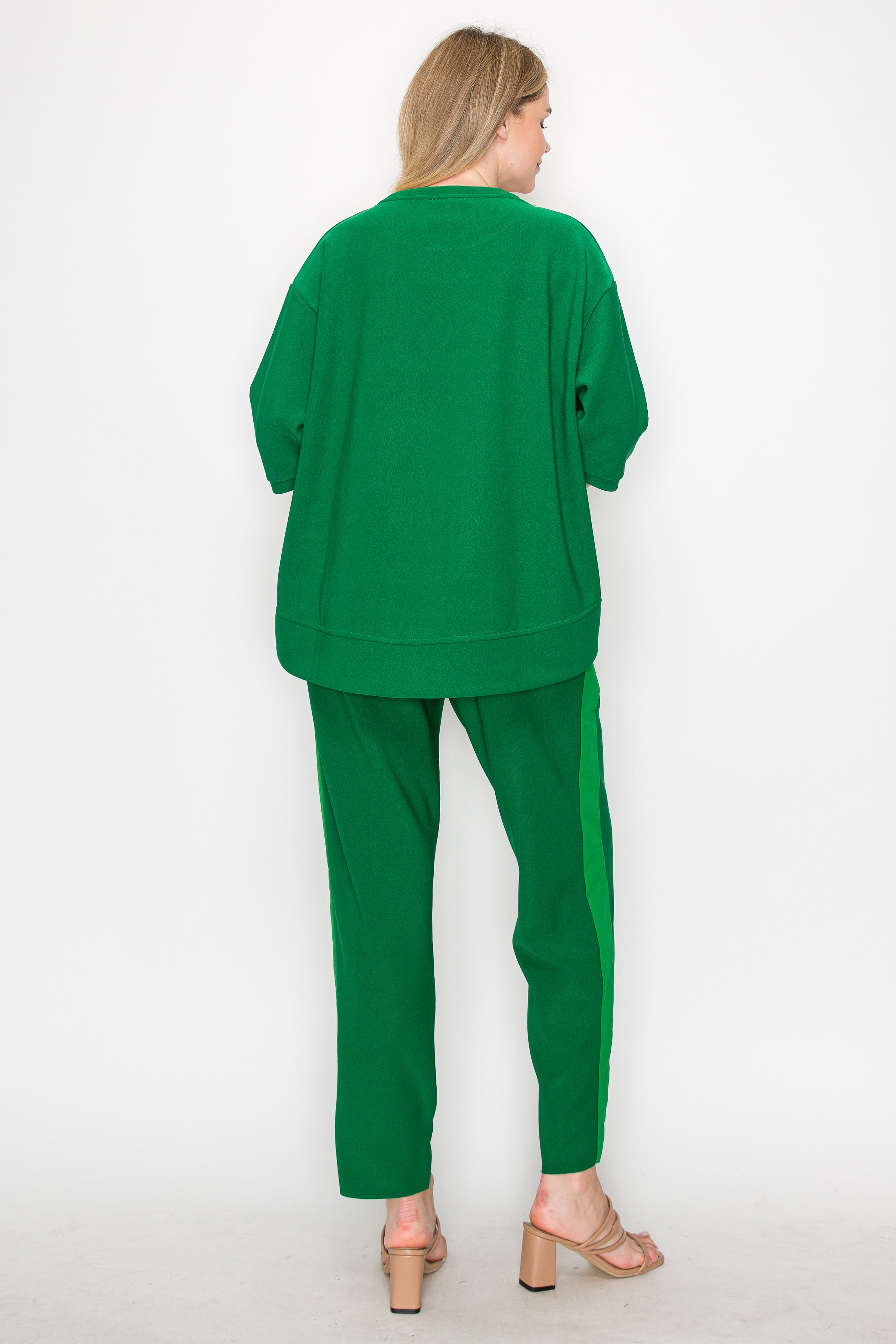Karen Knit Crepe Top with Front Pocket