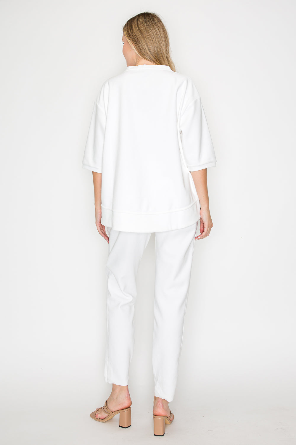 Karen Knit Crepe Top with Front Pocket