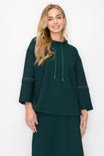 Load image into Gallery viewer, Kayla Crepe Knit Top with Beading Trim
