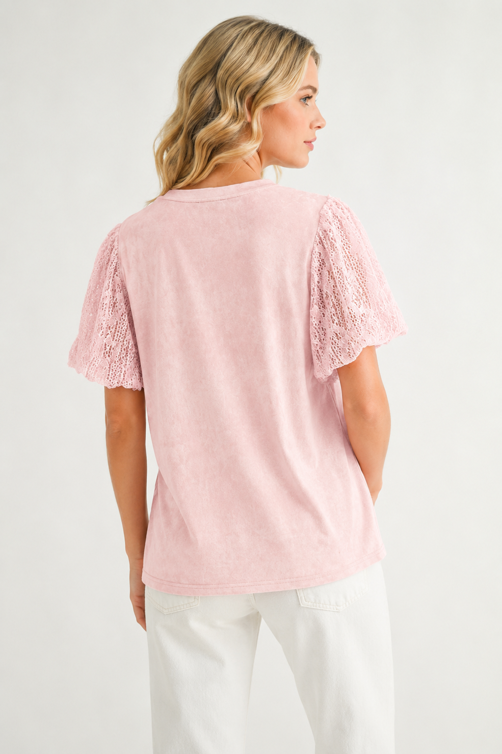 Adelle Stretch Suede Top with Lace