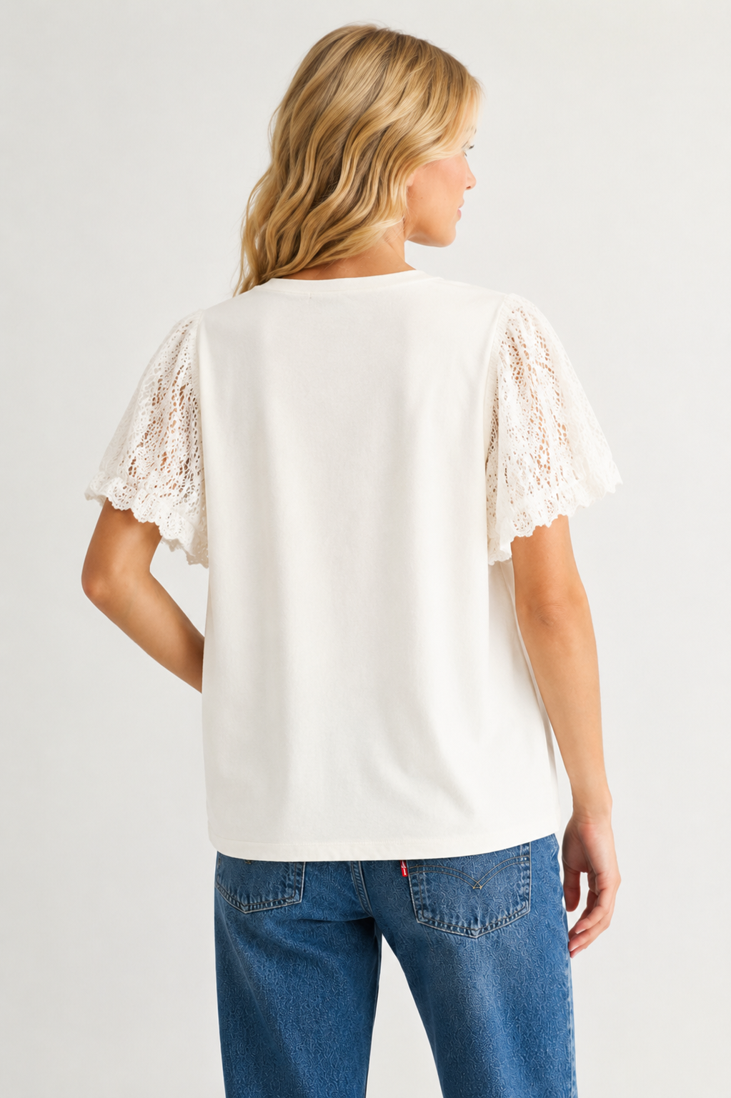 Adelle Stretch Suede Top with Lace