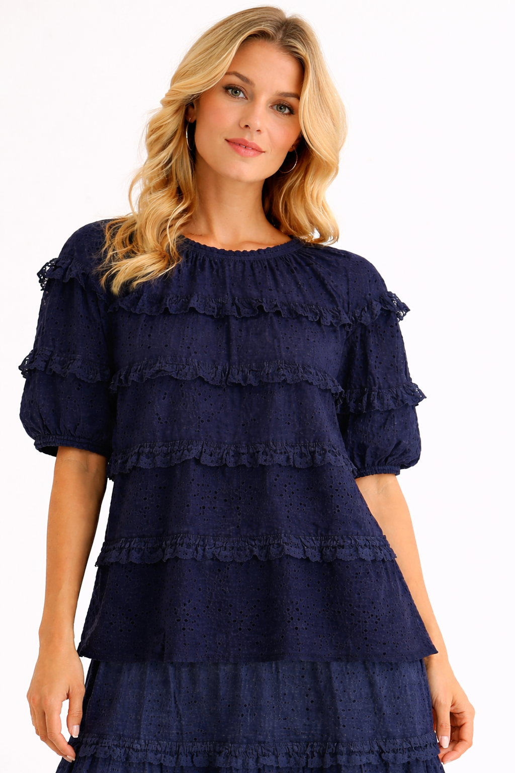 Laura Cotton Lace Eyelet Top