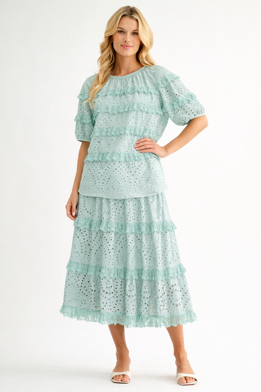 Lizzie Cotton Lace Eyelet Skirt