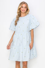 Load image into Gallery viewer, Weslee Cotton Poplin Dress with Embroidered Summer Flowers