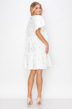 Load image into Gallery viewer, Weslee Cotton Poplin Dress with Embroidered Summer Flowers