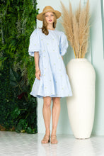 Load image into Gallery viewer, Weslee Cotton Poplin Dress with Embroidered Summer Flowers