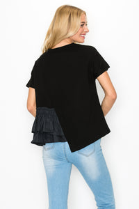 Rena Pointe Knit Top with Front Ruffling