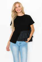 Load image into Gallery viewer, Rena Pointe Knit Top with Front Ruffling