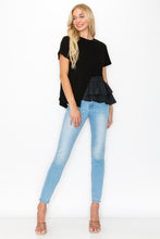 Load image into Gallery viewer, Rena Pointe Knit Top with Front Ruffling