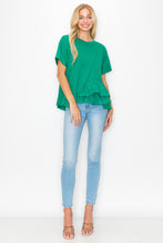 Load image into Gallery viewer, Rena Pointe Knit Top with Front Ruffling