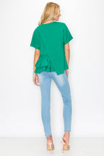 Load image into Gallery viewer, Rena Pointe Knit Top with Front Ruffling