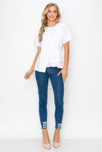 Load image into Gallery viewer, Rena Pointe Knit Top with Front Ruffling