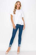 Load image into Gallery viewer, Rena Pointe Knit Top with Front Ruffling
