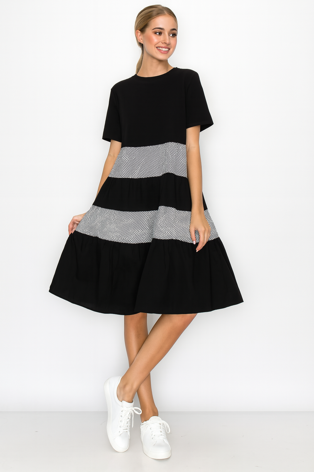 Romi Cotton Dress with Stripes