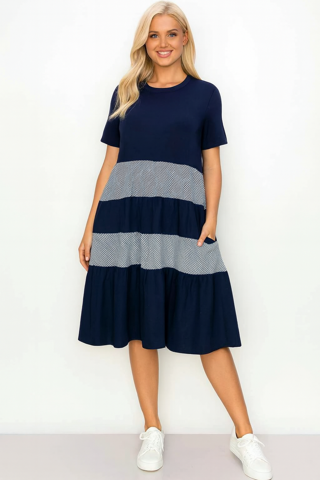 Romi Cotton Dress with Stripes